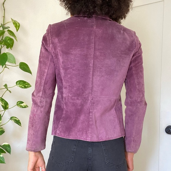 CHARTER CLUB purple suede jacket-US small/2 - Picture 5 of 6